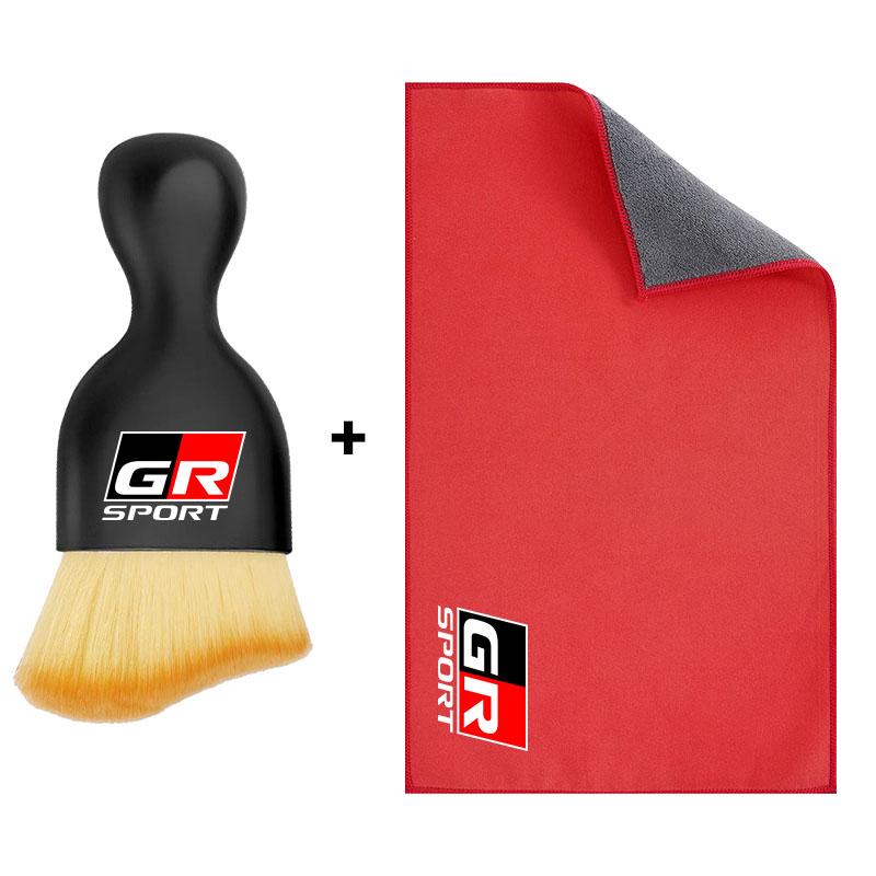 GR Car Interior Cleaning Soft Brush Car Wash Towel Microfiber Cleaning Rag Cloth for Toyota Trd Chr Auris Avensis Camry Corolla Yaris