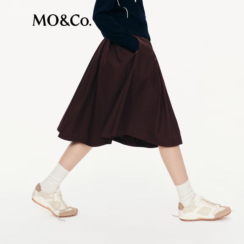 MO&Co. Side Zipper High-Waist A-Line Midi Skirt