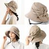 Queen Head UV Protection Wide Brim Hat with Side Ribbons for a Smaller Plus UV Actress Hat Face, Women's Sizes, Protection, [XL 58.5-61cm - Latte]