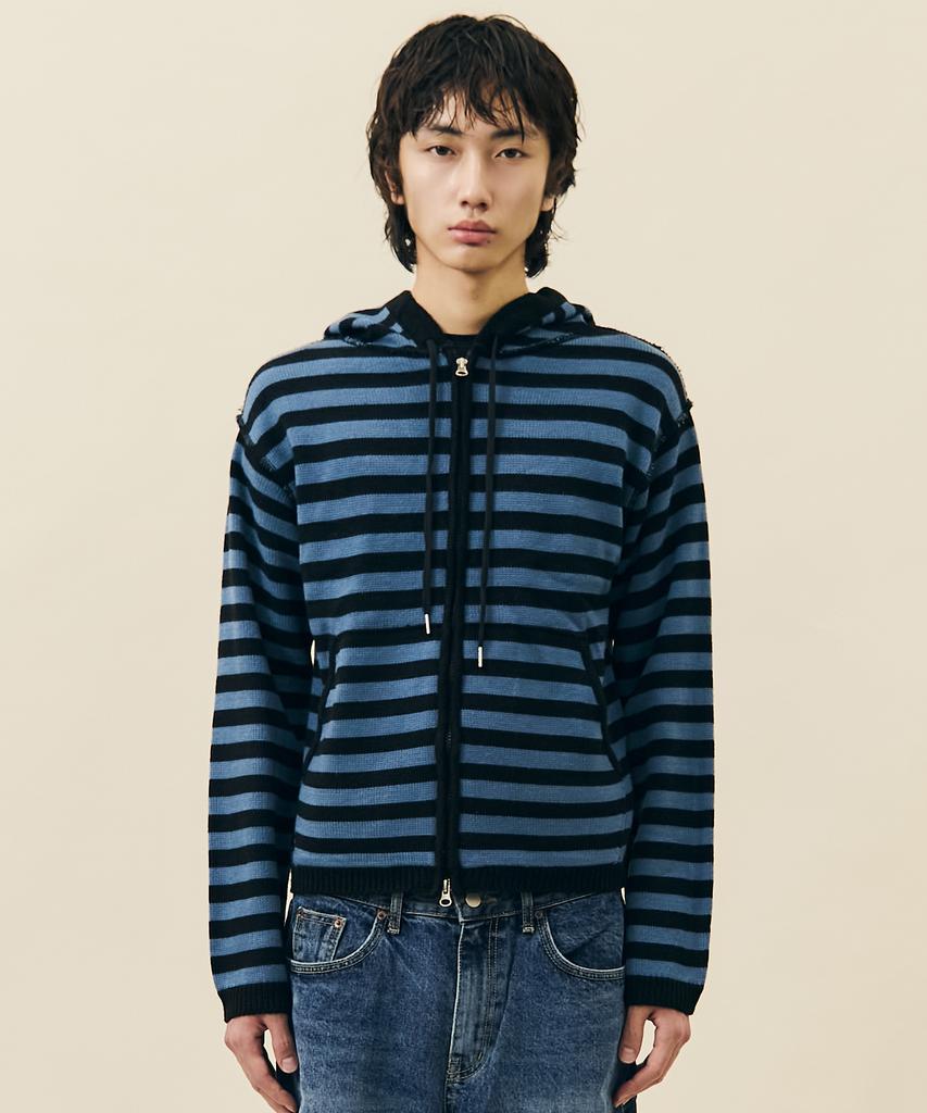 Sudadera con capucha y cremallera VASTIC S / T de punto_Negro / Azul