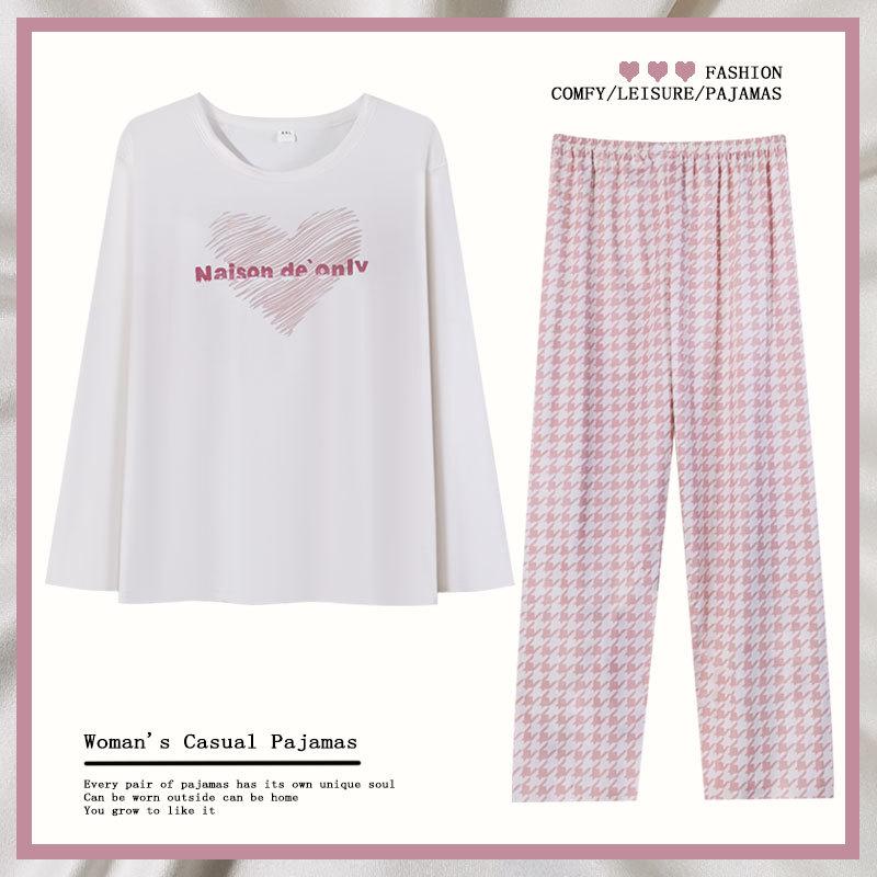 Women's Long Sleeve Cotton Pajama Set - Spring & Autumn Casual Wear