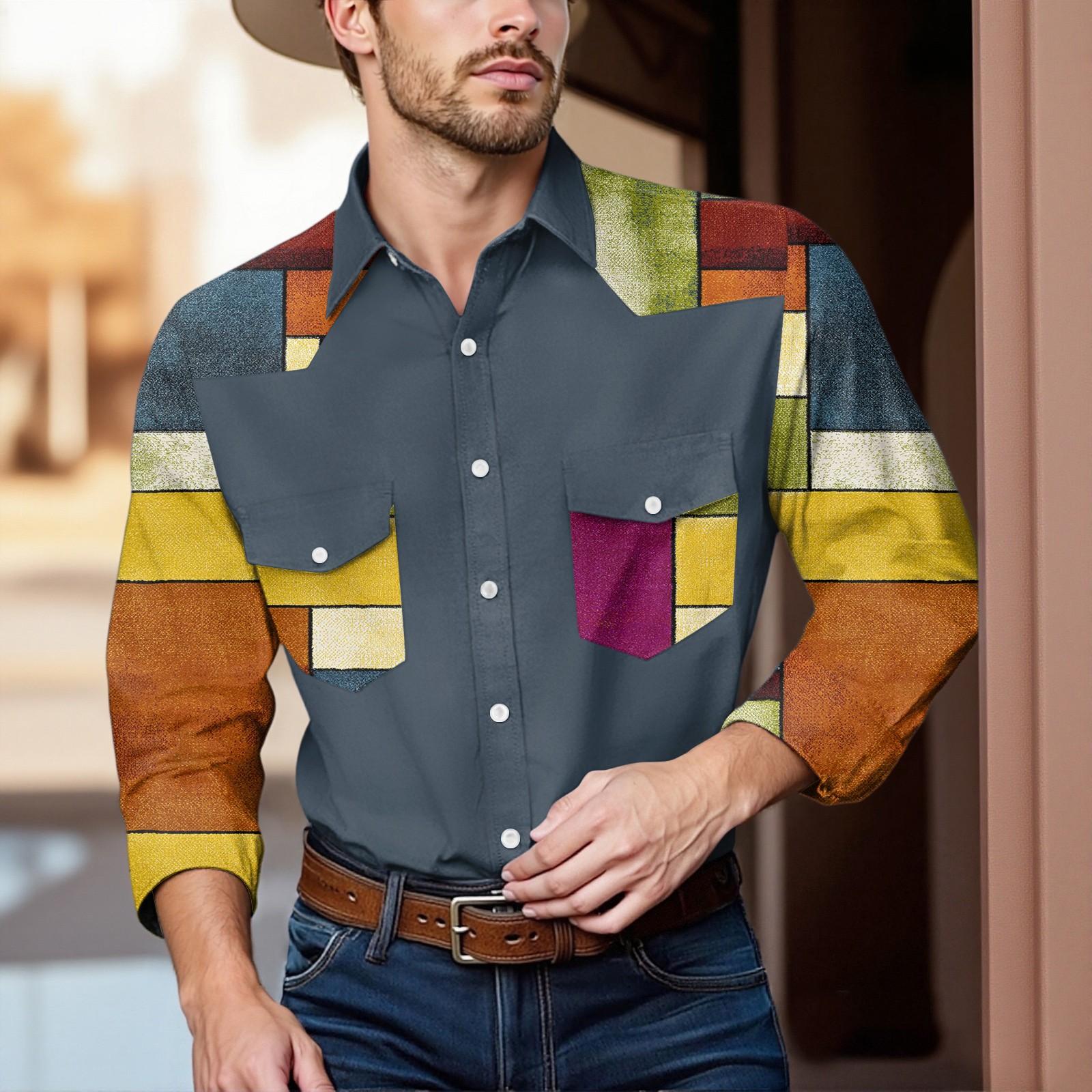 

Мужской модный топ кэжуал с длинными рукавами, лацканами и длиной до плеч XL тёмно-синий