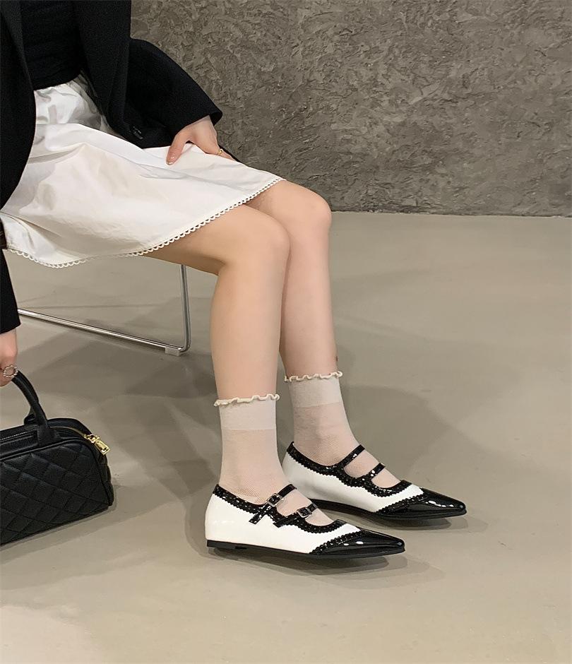 

Downton Abbey~ 2025 new square head engraved one-word buckle with round thick heel Mary Jane shoes women s single shoes 40 белый