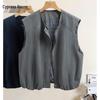 Women's Solid Color Loose Fit Round Neck Vest