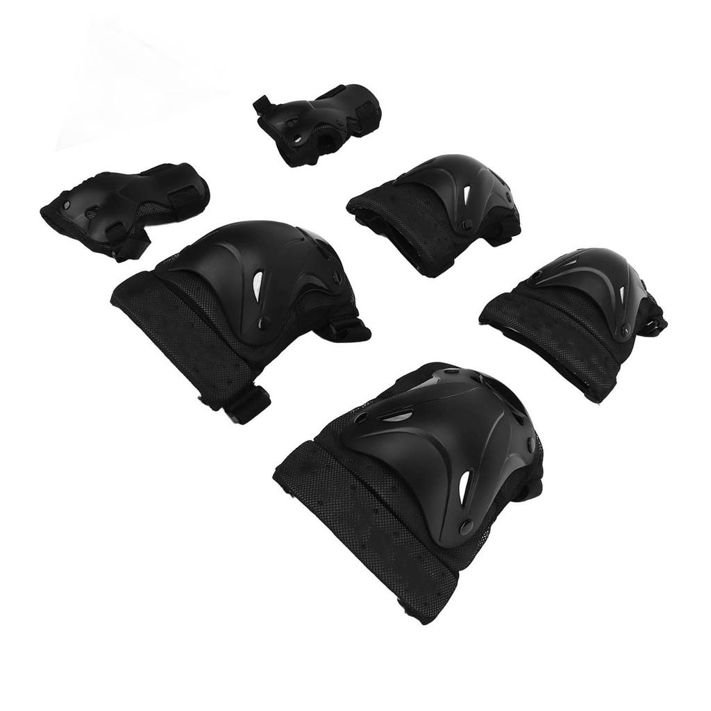 6PCS Adult Protective Gear Set Large Size Nylon Plastic Knee Elbow and Hand Guards for Roller Skiing