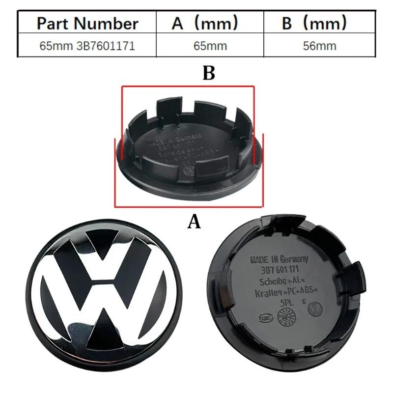 New 2026 Emblems VW Car Wheel Center Cap Hub Cover 4Pcs 55mm 60mm 56mm 65mm 70mm For Volkswagen Rline R Golf Passat Polo Arteon Jetta NC3