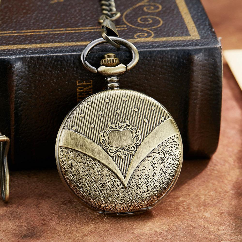 Black Hollow Perspective Mirror Glossy Automatic Mechanical Large Pocket Watch Retro Gift Watch