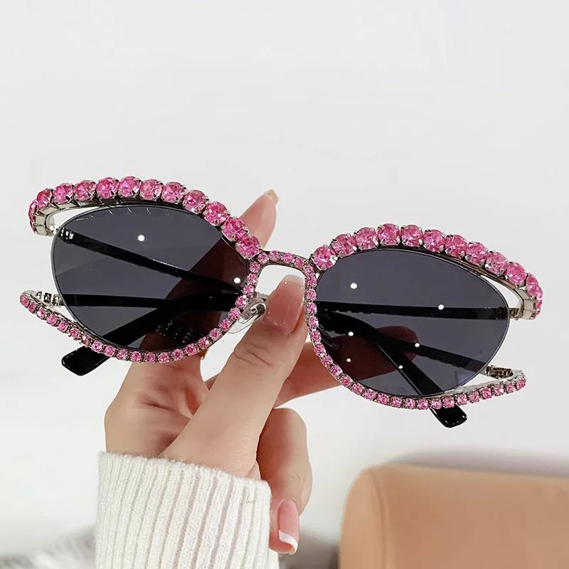 Designer Rhinestone Sunglasses For Women Luxury Brand Fashion Steampunk Men Eyeglasses Party Beach Shades Accessory