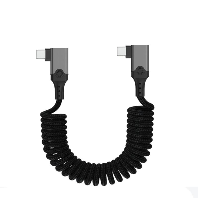 

USB5 Пружинный Кабель Папа-Папа Прямой Угол 240 Вт Зарядка 80 Гбит/с Передача Данных 16K Дисплей Type C для Всех Устройств 1