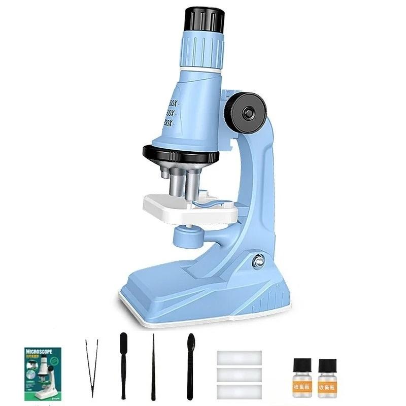 Kit Microscop pentru Copii 200x 600x 1200x Jucărie STEM Știință Biologică Lupă de Mână Microscop de Buzunar Educațional Școlar cu Lumină LED