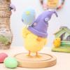 Pluszowa Lalka Kurczak Ozdoba Wielkanocna z Kolorowym Kapeluszem Czarodzieja Brokatową Powierzchnią Jajka Żółta Pluszowa Dekoracja na Biurko Półkę na Książki Świąteczny Sezonowy Dekor
