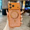 The New Rhinestone Magnetic Protective Case Is Suitable for iPhone17Promax Light Luxury Second Change 17 European and American Apple Mobile Phone Case