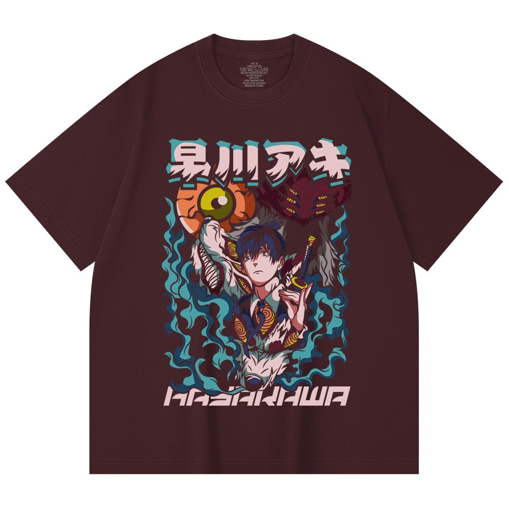 

230 Gsm 100% Cotton Chainsaw Man V2 Aki Print Unisex Heavy Cotton T Shirt 2XL