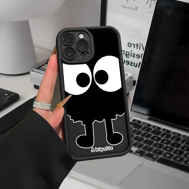 Big Eye Briquettes Are Suitable for Apple 15promax Mobile Phone Case iPhone14/13 Simple 12/11 New X/xs