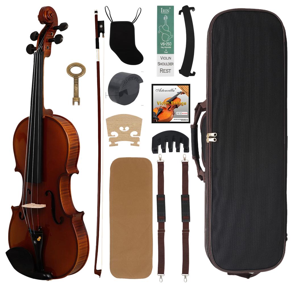 M MBAT 4/4 Violin Semi-Handmade Violin with Premium Spruce Panel & Solid Maple Back Violin for Students Intermediates Beginner