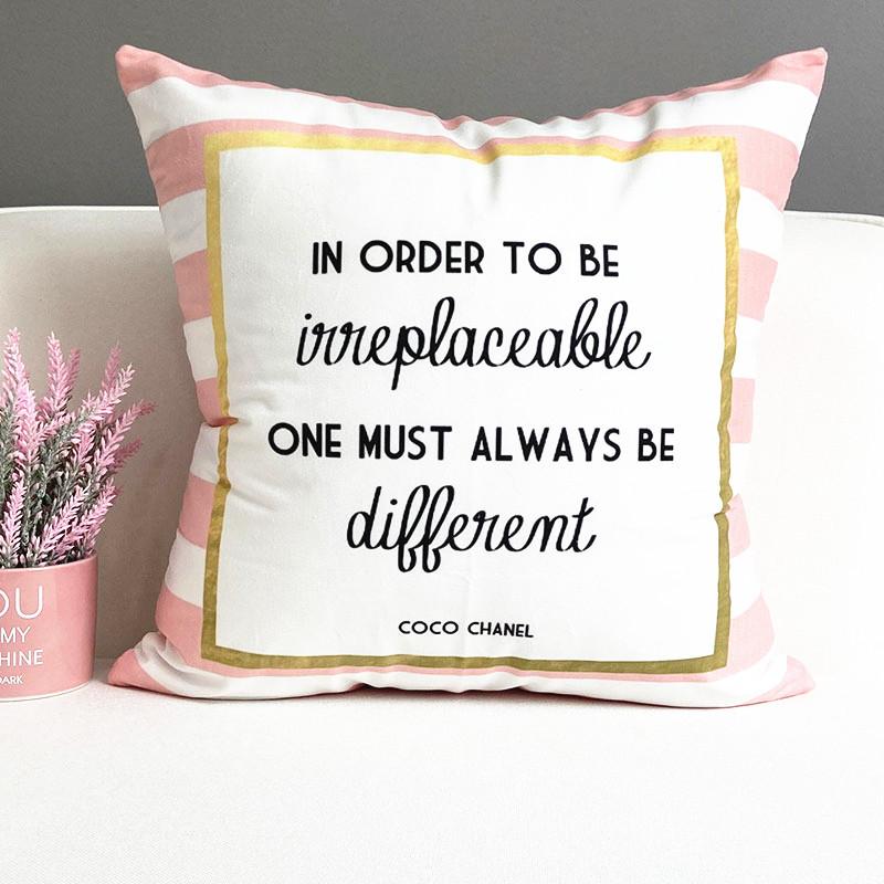 Nordic Ins Style Pink Girl Sofa Pillow Cushion Printed Bedside Car Office Cushion