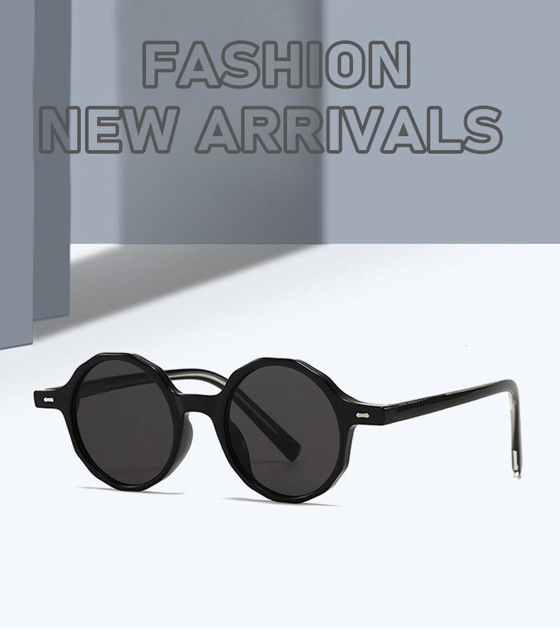 New Classic Round Frame Rice Nail Men's and Women's Fashion Sunglasses Plug in Legs Versatile Personalized Sunglasses