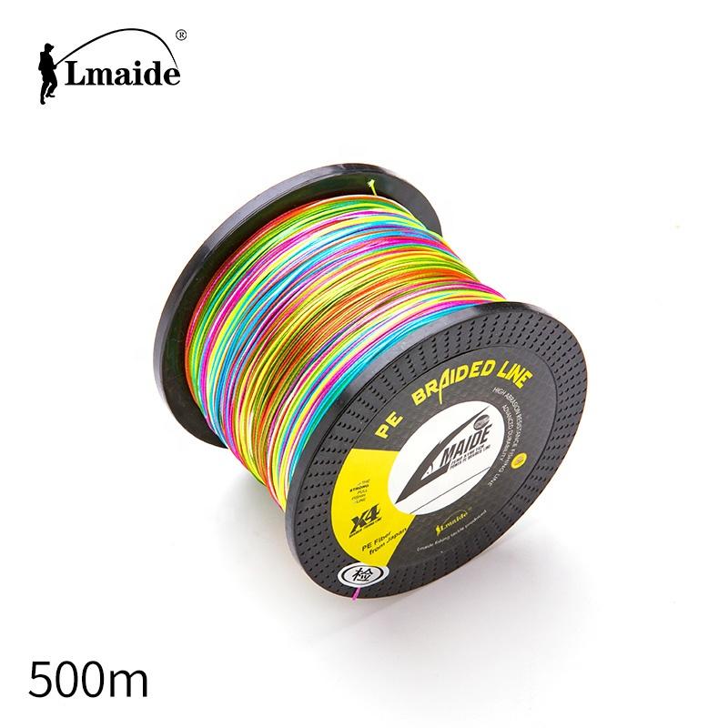 Lmaid's New 500-Meter 4-Strand 10m 1 Color PE Braided Fishing Line Highly Durable Super Strength for River Lake Stream Fishing