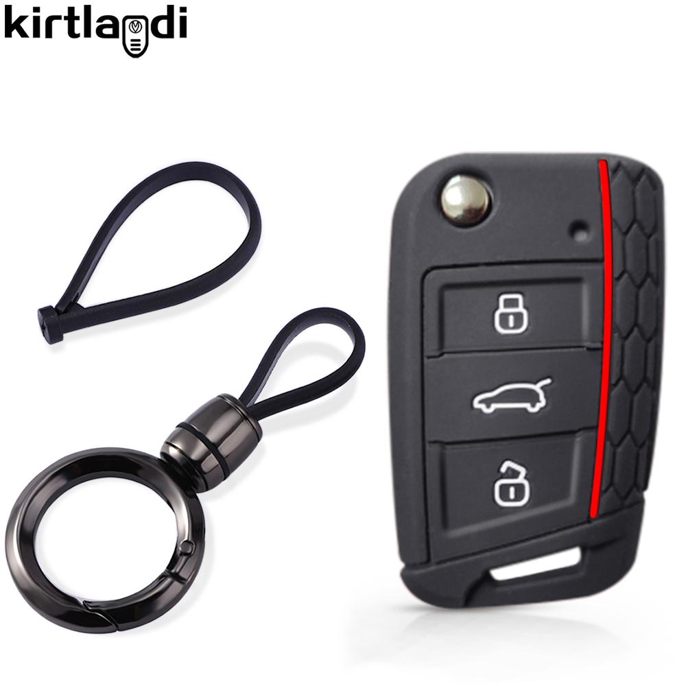 For Skoda Superb Octavia Fabia Rapid Kodiaq For Vw Golf 7 Gti Polo Touran Tiguan For Seat Ibiza Leon Car Key Case Cover Caps Fob