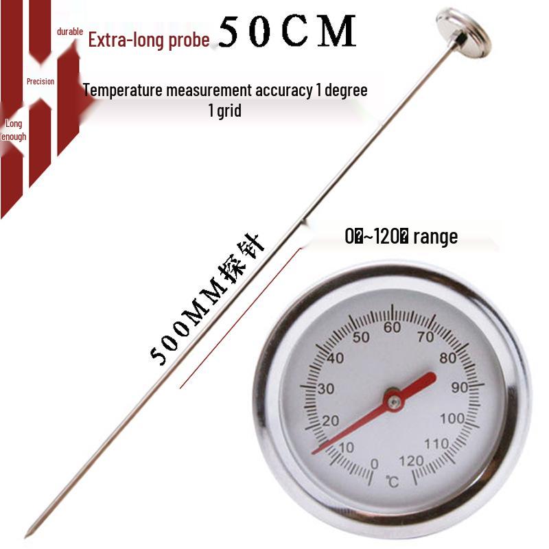 

Kaitai 50CM Long Probe Thermometer for Food, Compost, Soil, Fertilizer & Water Temperature -18 to 104℃/0-220℉