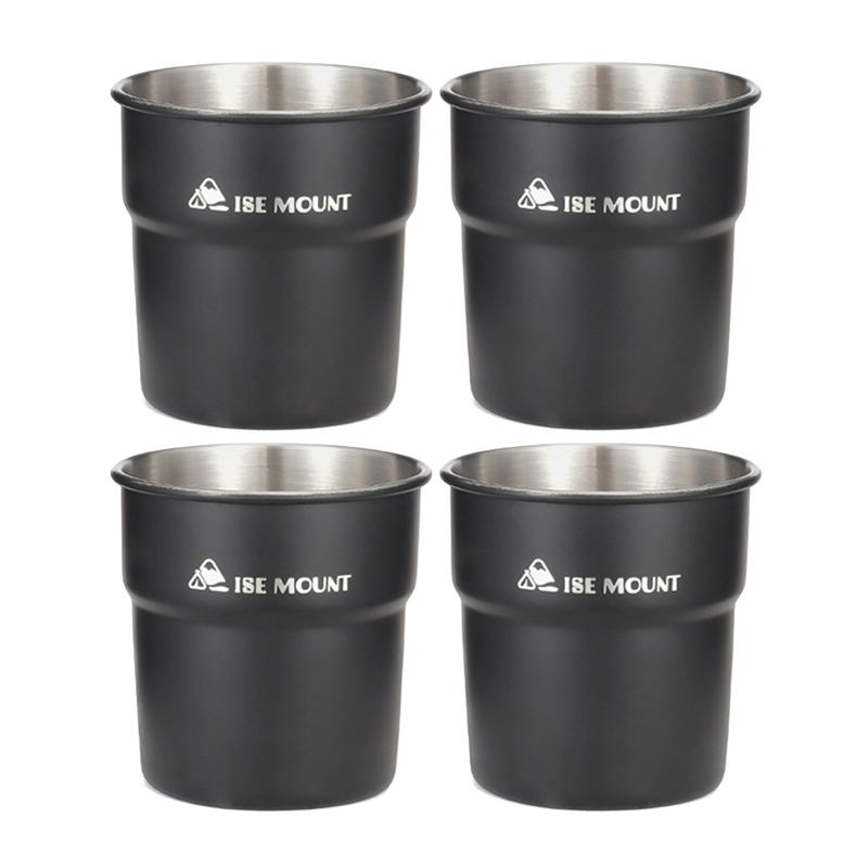 300ml Beer Wine Cups Portable Stainless Steel Tableware Tea Coffee Milk Beer Mug Stackable Camping Water Cup for Travel Hiking