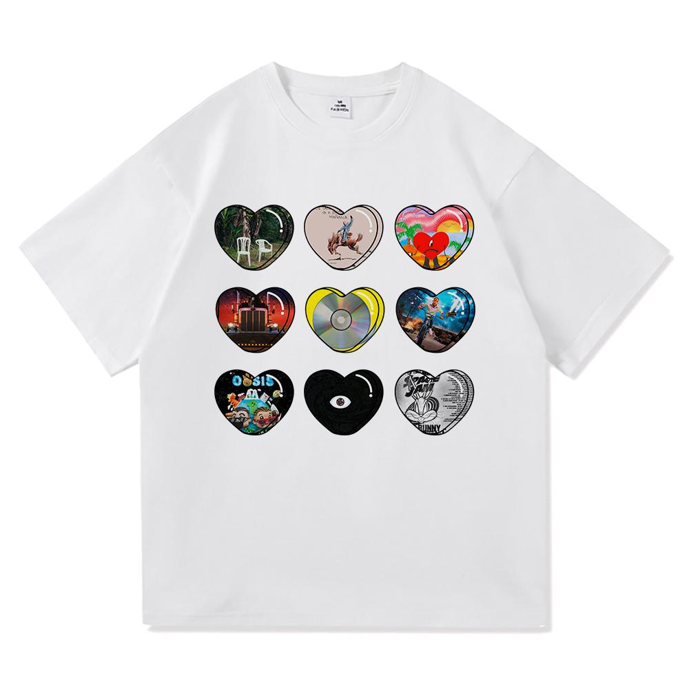 Love 2025 Summer Pure Cotton Men S and Women S 2D Style Graffiti Picture Print Trendy T-shirt Tops with Multiple Styles