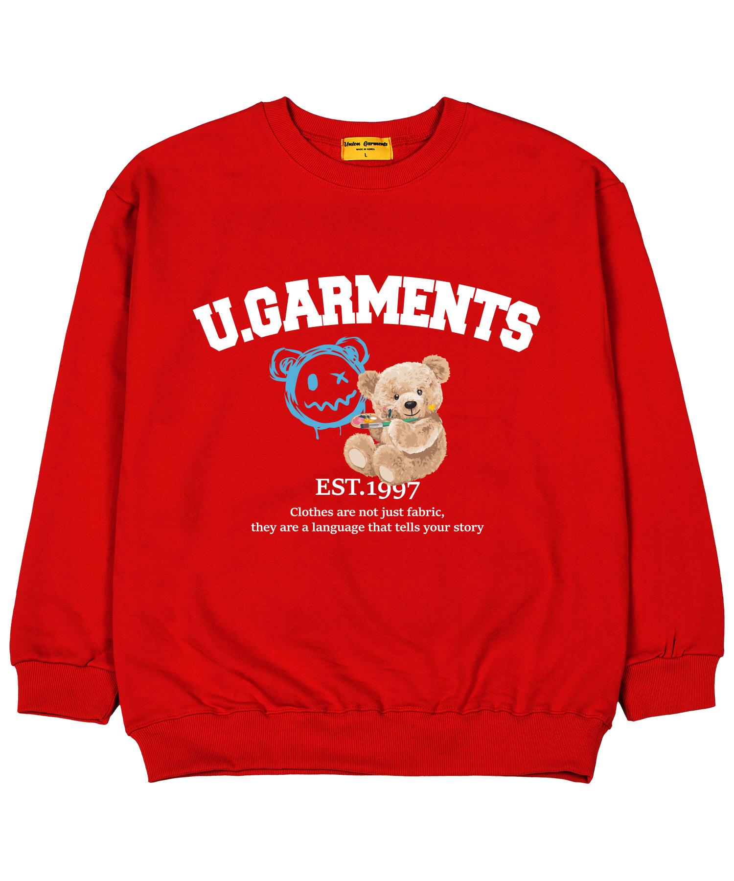 Union Garments Artbear Худи оверсайз из французского терри Красный M