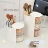 Drehbarer staubdichter Make-up-Organizer mit Puderquasten-Aufbewahrung, Lippenstifthalter und Pinselständer