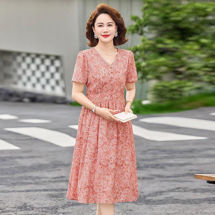 Exquisite Floral Slimming Dress - 2026 Spring New Arrival, Elegant and Tummy-Concealing