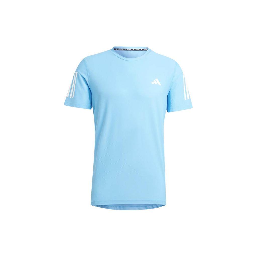 Adidas T Shirts Men's Sky Blue Crew Neck Moderate Straight Fit IN1513