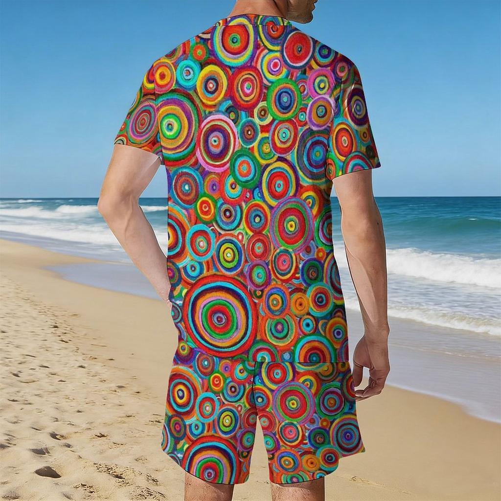 Men Full Black White Paisley Bandana Print Short Sleeve Tee And Matching Shorts Two Piece Outfit