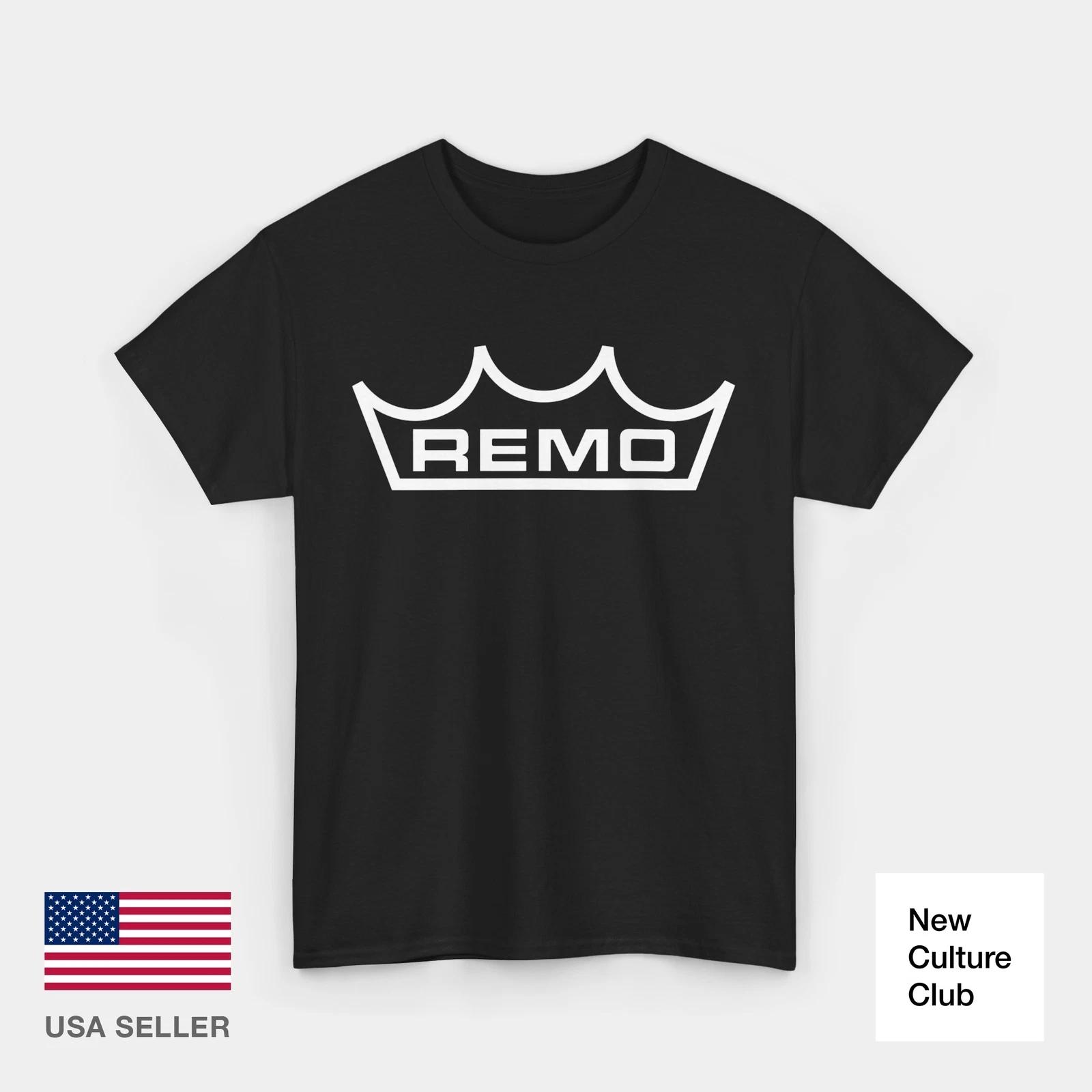 Remo Drums T Shirt USA Musical Percussion Black White Inspired Design Cotton Tee XXXXL