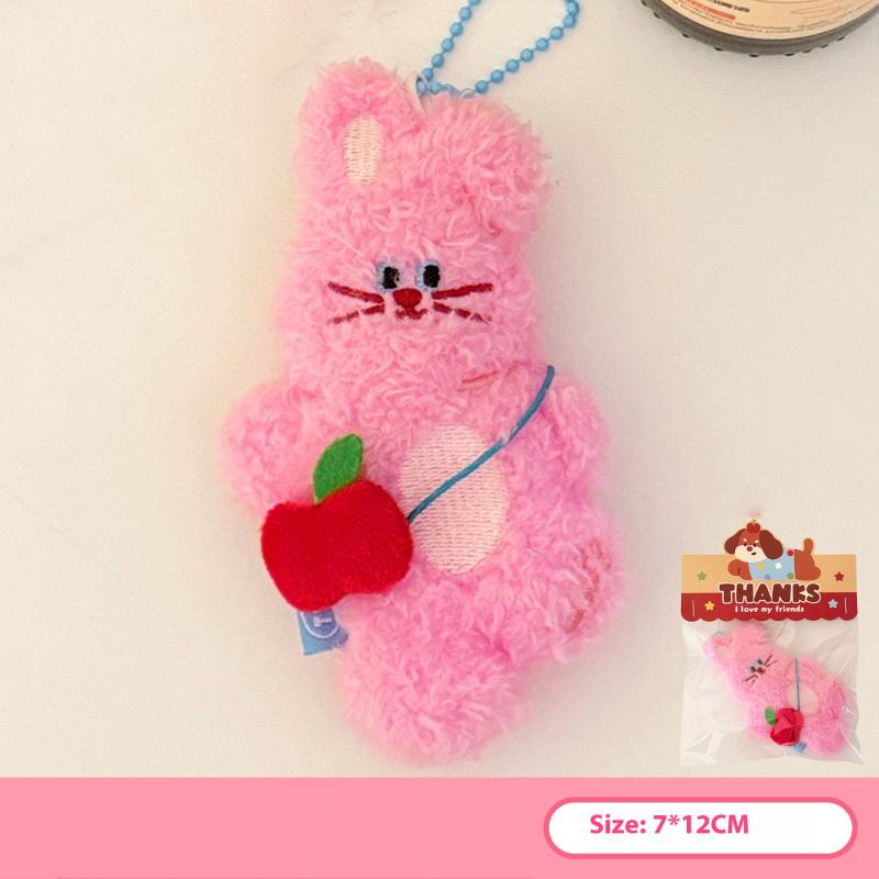 Kawaii Cartoon Plush Animal Doll Pendant Keychain Backpack Hangings Pendant Decoration Cartoon Plush Stuffed Doll Toy Gift