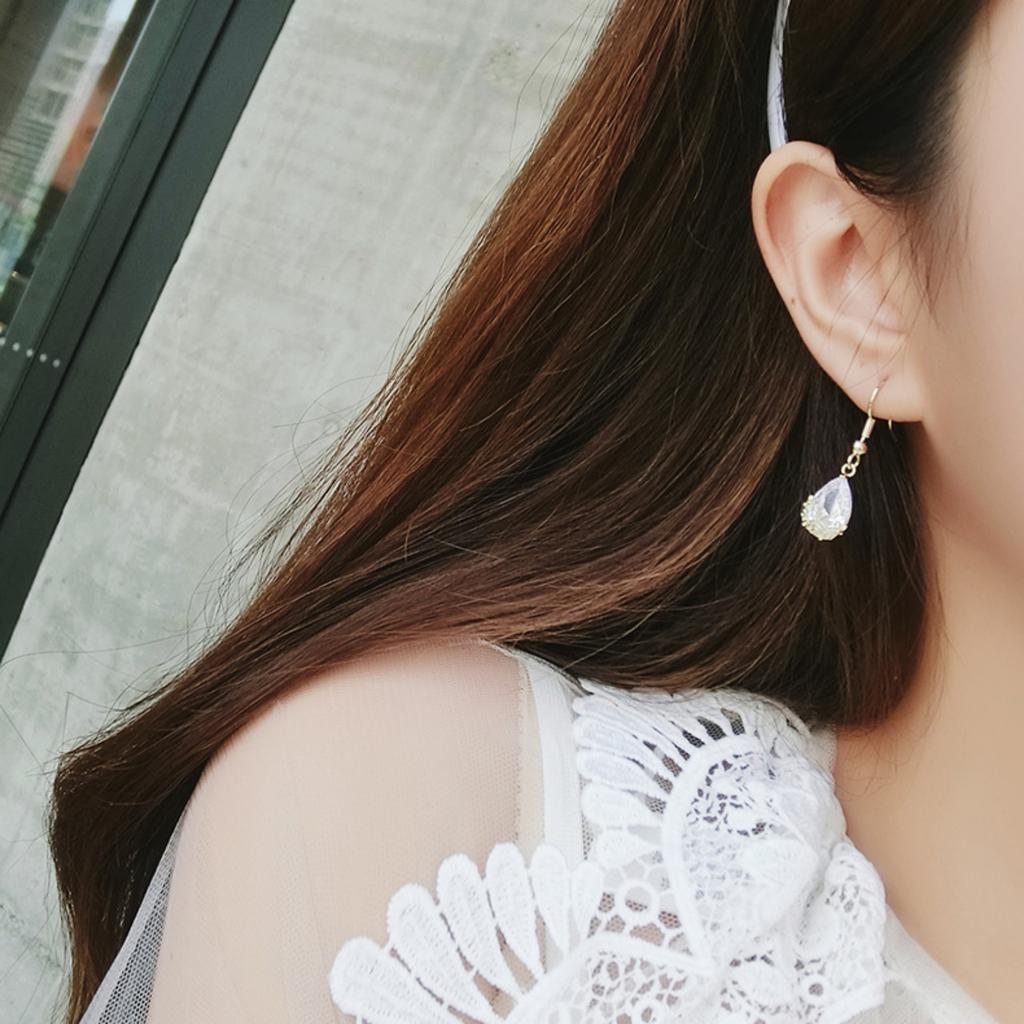 Water Drops, Zircon Pendants, Necklaces, Earrings, Personality, Shiny Cut-outs, Flower Earrings