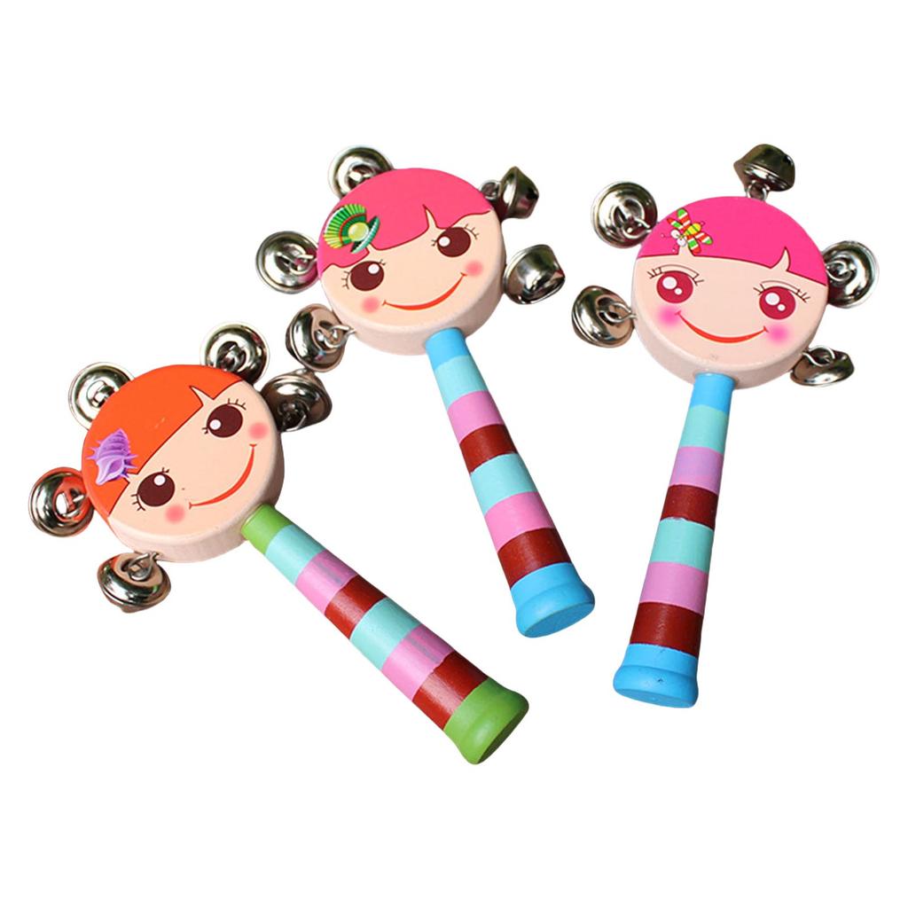 Pack Of 6 Cartoon Rattle Drum Toy For Babies Promoting Sensory Auditory Development And Hand Coordination For Easy Grip