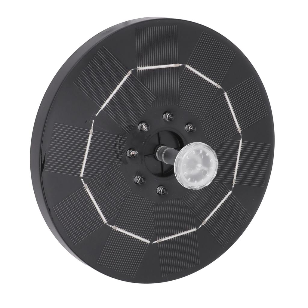 Round Solar Powered Fountain LED Light Solar Water Bird Bath Floating Fountain 120cm Head 3000mAh