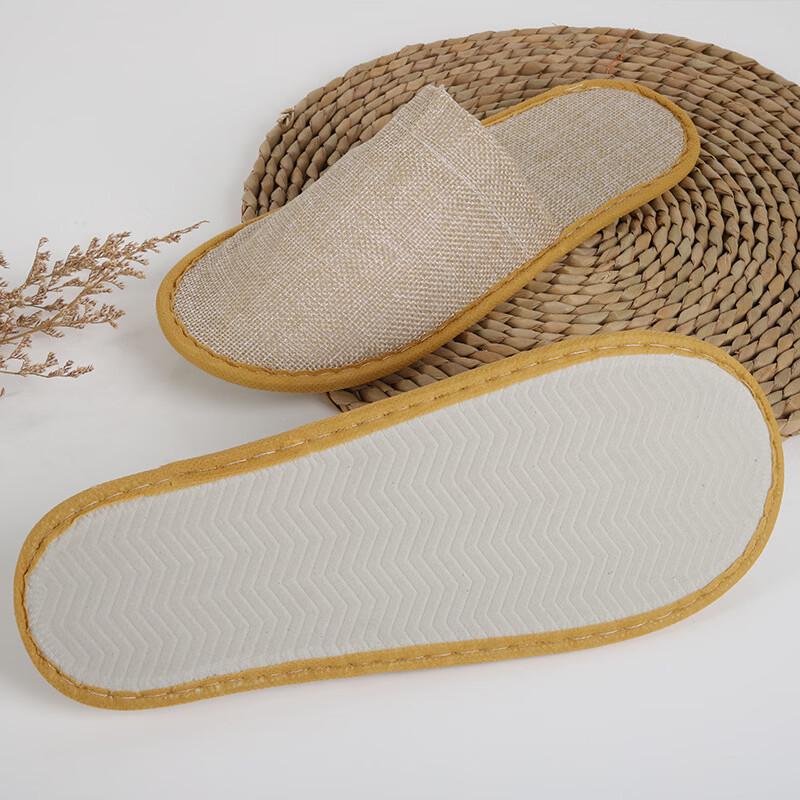 Bulk Disposable Linen Cotton Hotel Slippers