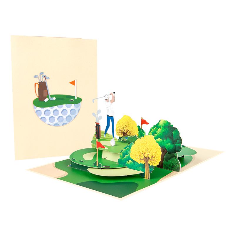2026 Creative 3D Pop-Up Golf Greeting Card: Handmade Sports Gift Paper Sculpture