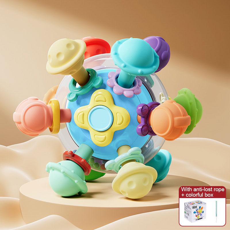 Atomic Ball Baby Montessori Sensory Toy For 0-6 6-12 Months, Food Grade Teething Toy For Babies