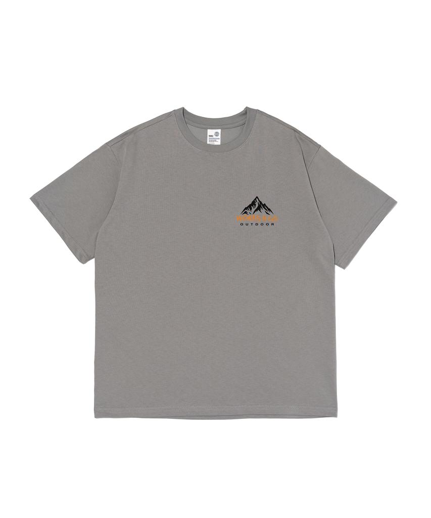 Wogseuaenko Small Mountain Logo Short Sleeve T-Shirt (Gray)