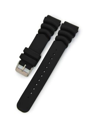 CASSIS Rubber Watch Strap, Fully Waterproof, TYPE DIVER 22, 22mm, Black, with Replacement Tool, X0032165019022M