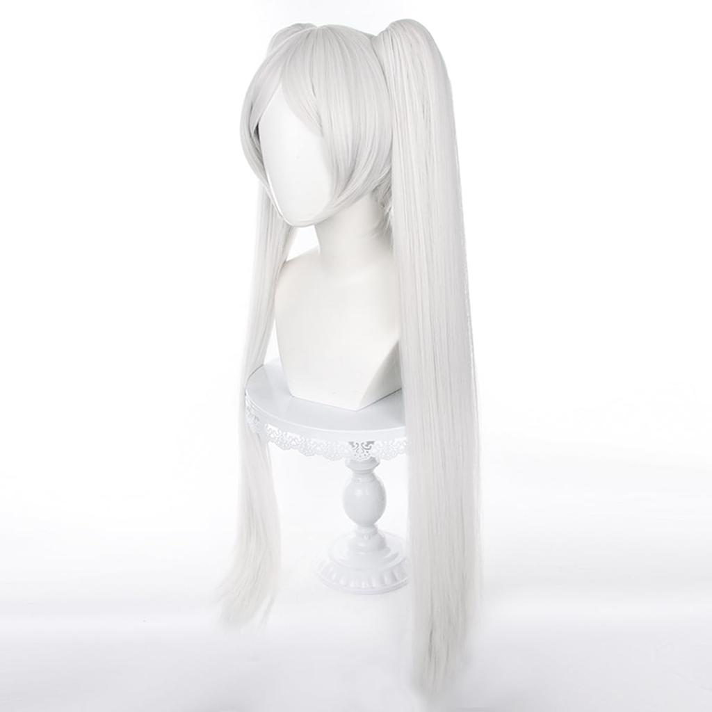 Frieren Cosplay Wig, Silver, Long, Twin Tails, Heat Resistant, for Events, Christmas, Halloween, Costumes, School Festivals, Cultural Festivals,