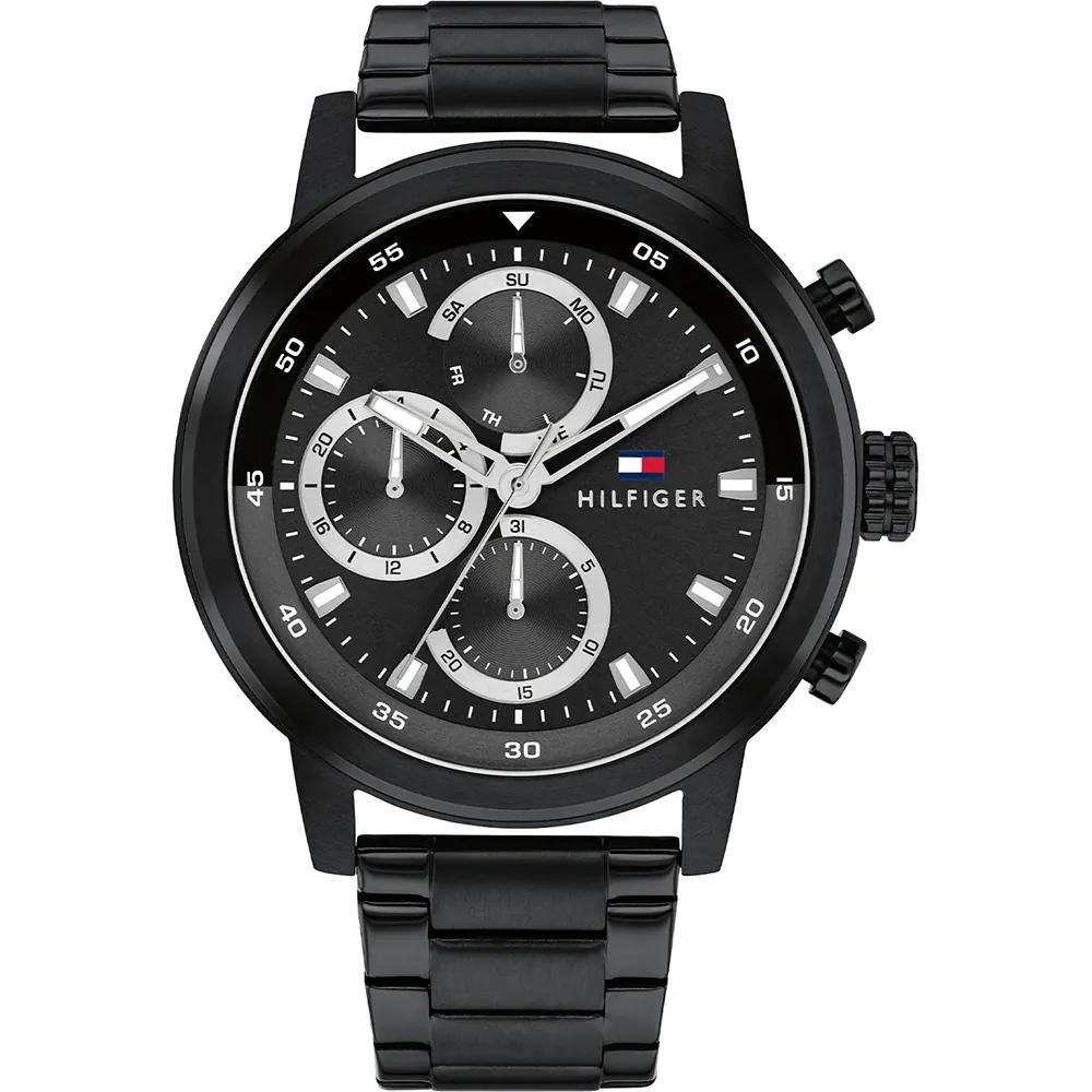 

Tommy Hilfiger Rocky Black Stainless Steel Men s Quartz Watch 1792217 чёрный