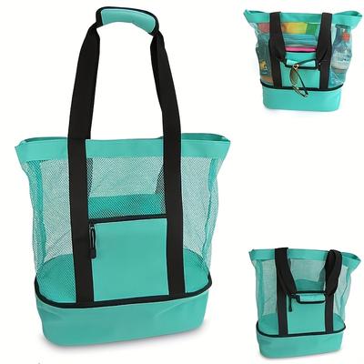 A Multifunctional Outdoor Travel Bag, Including A Toiletry Bag, Summer Items, and A Creative Mesh Beach Bag for Outdoor Trips.