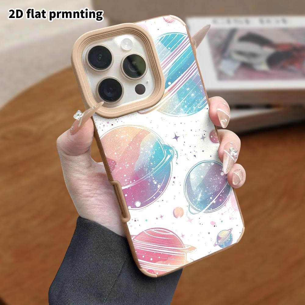 Phone Case: Lambskin 2D Flat Samsung Galaxy A34 A35 M05 M06 S20 S22 S21 FE Plus 5G Protective Case, Hand-drawn Planet, Christmas and Halloween Gift