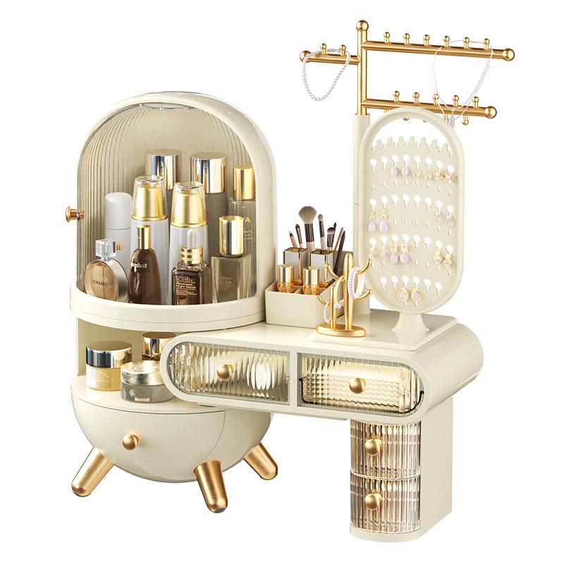 Large Capacity Dustproof Makeup Organizer Box for Women – Desktop Skincare Storage