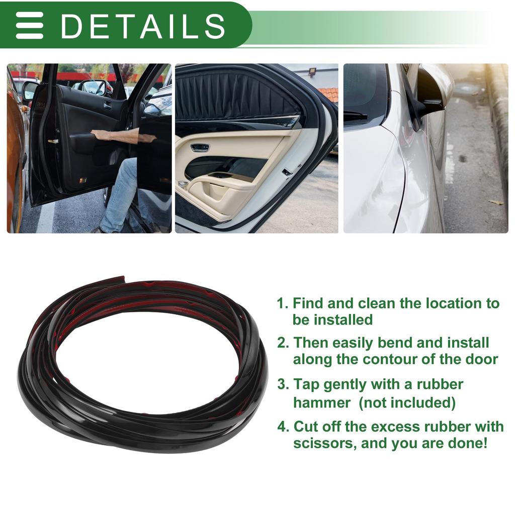 Motoforti Car Molle L Shape Door Guard Door Edge Protector Door Edge Guard Universal