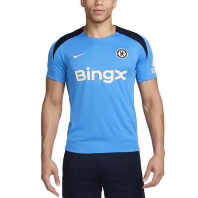 Chelsea FC Dri-Fit Embroidered Outdoor Casual Sports Crew Neck Short Sleeve T-Shirt Men T-Shirts Light-Blue FN9813-436