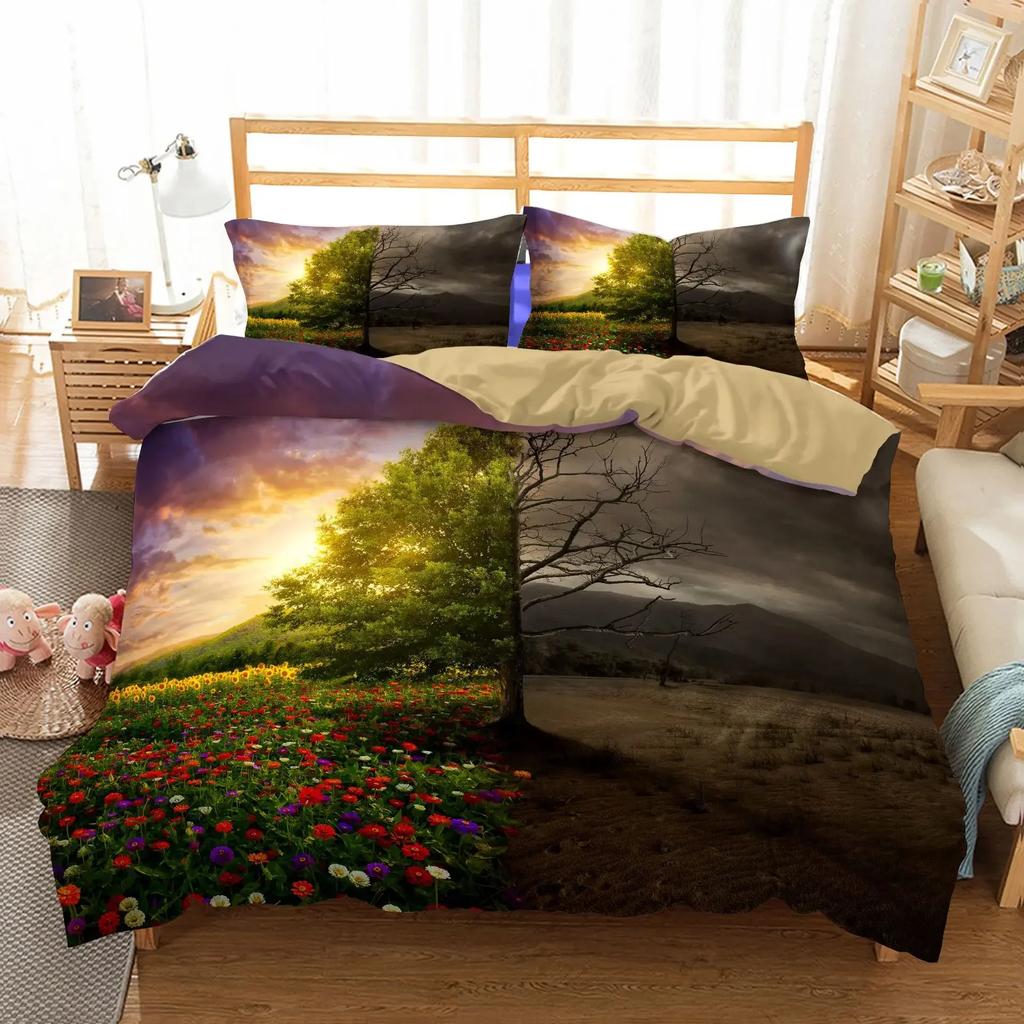 Sunflower Warm Comforter Beding Sets Bright-colored Yelow Flower Series Bedrom Sets House De Couete 20x240 Soft Duvet Cover Set New