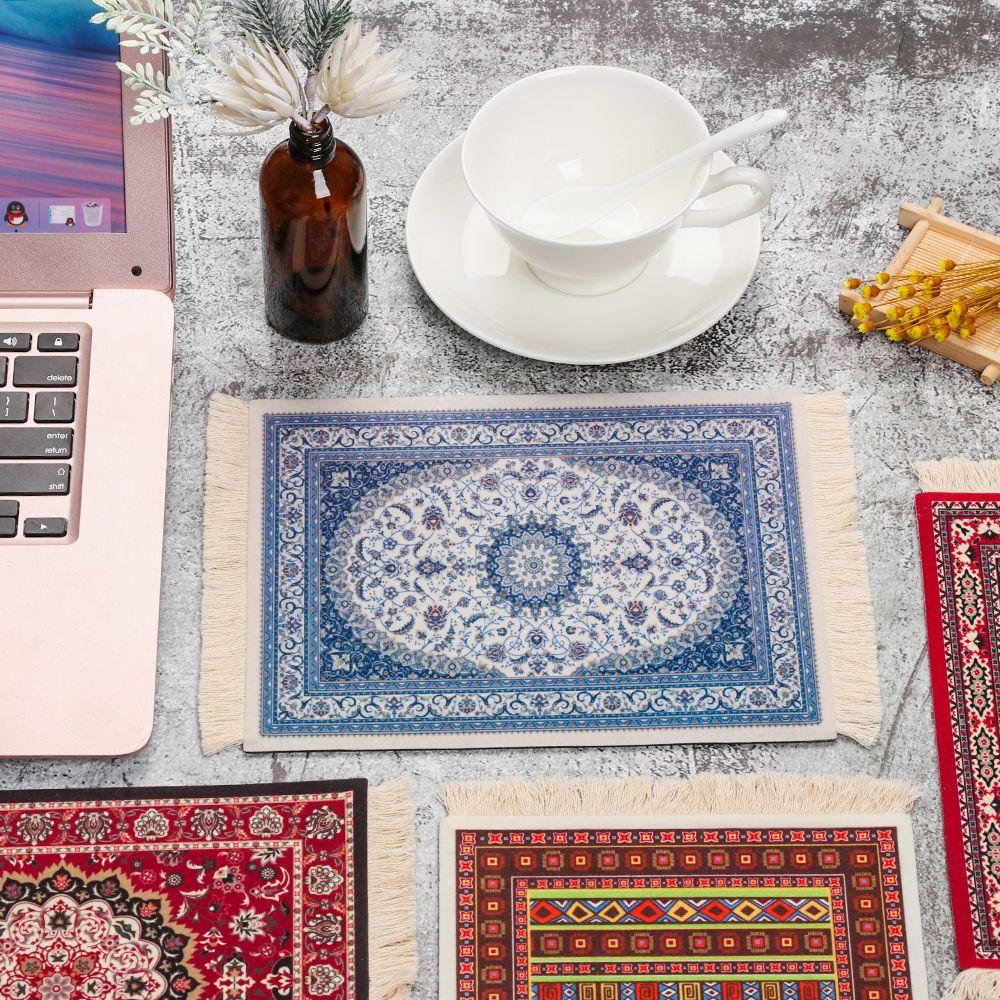 Table Decoration Water Coaster Tablet Mat Durable Mice Mat Mousepad Persian Rug Style Desk Cushion